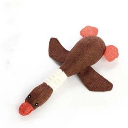 pet squeaky teething toy (Color: Brown)