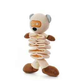 Dog grinding and squeaking interactive toy (Color: Beige)