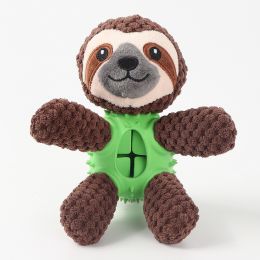 Pet Plush Bite Resistant Sound Cloth Dog Toy (Color: sloth)