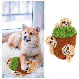 4-Pack Pet Interactive Plush Play Toys (Color: Coffee)