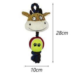 bite resistant dog tennis toys (Color: Tennis Cow)