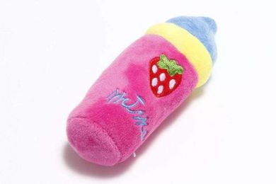 puppy fruit plush toy (Color: Bottle-strawberry)