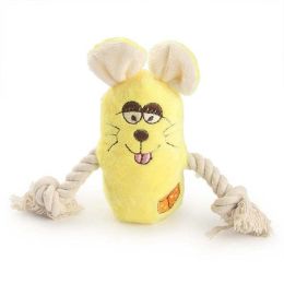 plush rat chewing pet toys (Color: Yellow)