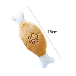 dog bite resistant toy squeaky (Color: Bone Drumstick)