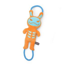 pet plush toy handle skull (Color: orange)