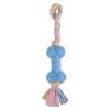 Dog Chews Toy with Cotton Rope Natural Rubber Toys Cleans Molars