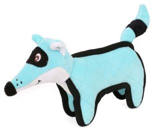 Pet Life Foxy-Tail Quilted Plush Animal Squeak Chew Tug Dog Toy (Color: Blue)