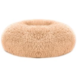 Pet Dog Bed Soft Warm Fleece Puppy Cat Bed Dog Cozy Nest Sofa Bed Cushion L Size (Color: Brown)
