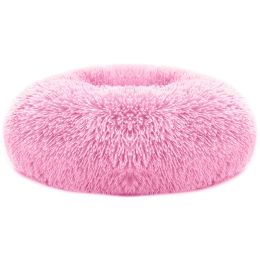 Pet Dog Bed Soft Warm Fleece Puppy Cat Bed Dog Cozy Nest Sofa Bed Cushion L Size (Color: Pink)