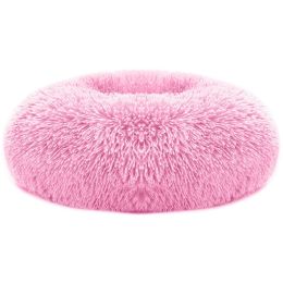 Pet Dog Bed Soft Warm Fleece Puppy Cat Bed Dog Cozy Nest Sofa Bed Cushion L Size (Color: Pink)