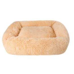 Soft Plush Orthopedic Pet Bed Slepping Mat Cushion for Small Large Dog Cat (Color: Champagne)