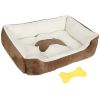Pet Dog Bed Soft Warm Fleece Puppy Cat Bed Dog Cozy Nest Sofa Bed Cushion Mat M Size