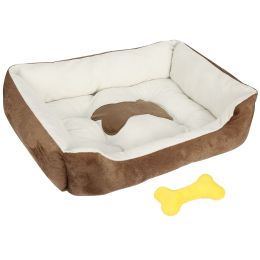Pet Dog Bed Soft Warm Fleece Puppy Cat Bed Dog Cozy Nest Sofa Bed Cushion Mat M Size (size: M)