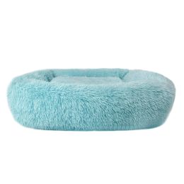 Soft Plush Orthopedic Pet Bed Slepping Mat Cushion for Small Large Dog Cat (Color: Blue)