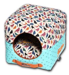 Touchdog Chirpin-Avery Convertible and Reversible Squared 2-in-1 Collapsible Dog House Bed (Default: Default)