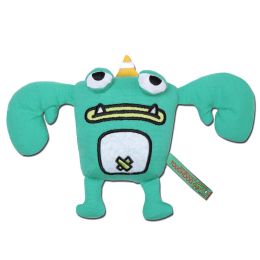 Touchdog Cartoon Crabby Tooth Monster Plush Dog Toy (Color: Green)