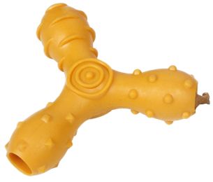 Pet Life 'Tri-Chew' Treat Dispensing and Chewing Interactive TPR Dog Toy (Color: orange)