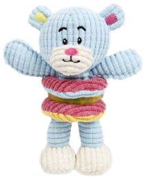 Pet Life 'Hugga-Bear' Plush Squeaking and Rubber Teething Newborn Puppy Dog Toy (Color: Light Blue)