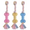 Dog Chews Toy with Cotton Rope Natural Rubber Toys Cleans Molars