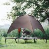 Elevated Pet Dog Bed Tent with Canopy, Pet Puppy Bed Outdoor Tent House, Breathable Portable Dog Cushion with Sun Canopy Double-Layer Camp Tent